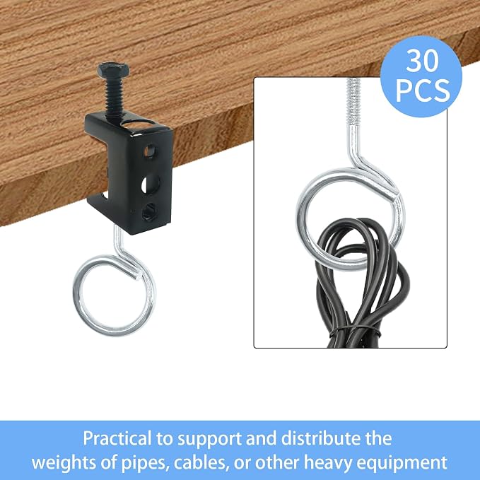 1.25" Bridle Rings 30 PC 1/4"-20 Threaded, Wire Support, Heavy Duty Steel Cable - Image 4