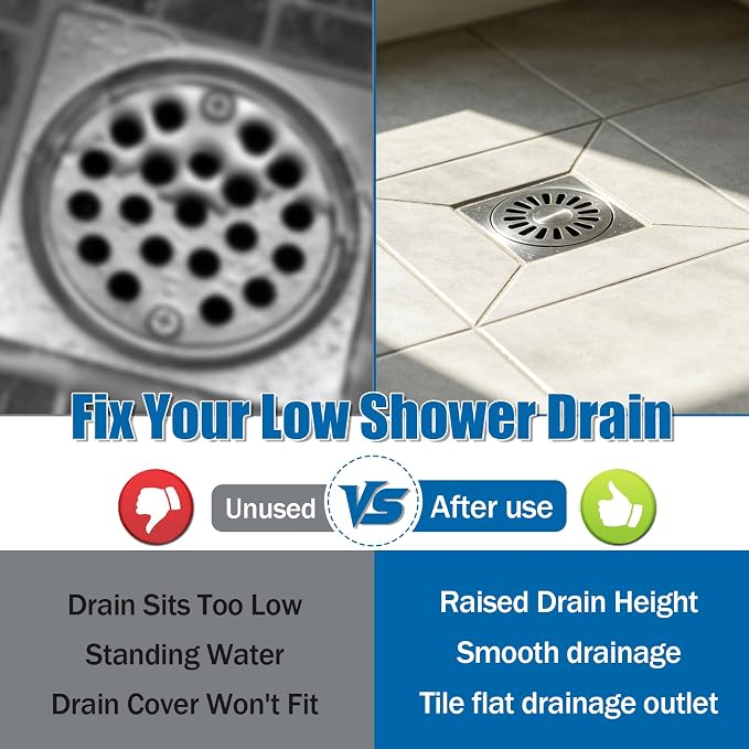 4-3/8" Shower Drain Height Extension Kit, Shower Drain Extension Raise Low - Image 3