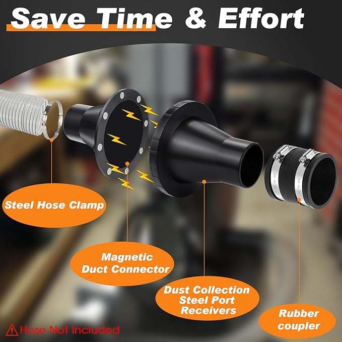 4" to 2.5" Magnetic Dust Collection Fittings - Image 4