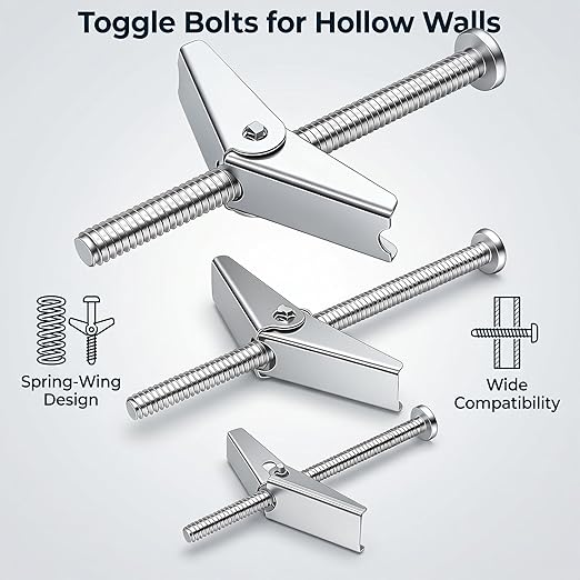 weideer 192Pcs Toggle Bolts 1/8" Heavy Duty Drywall Anchors and Screws - Image 5