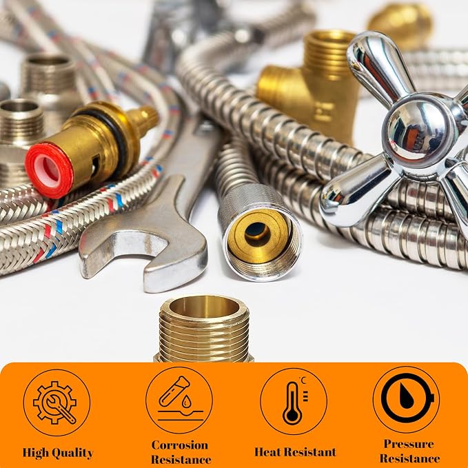 2 Pcs Brass Bushing 1/4" Male to 1/8" Female, 1/4 Brass Fitting to 1/8 NPT - Image 4