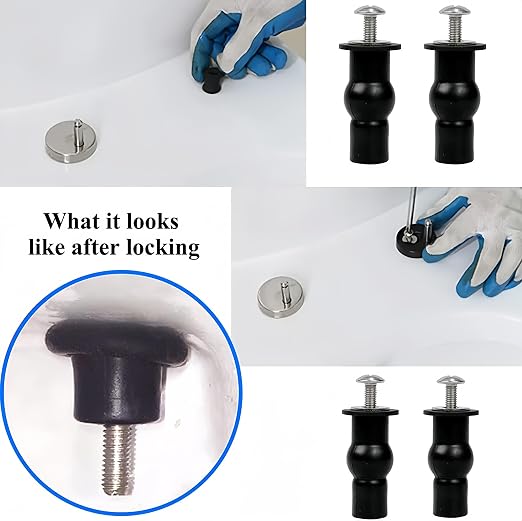 Universal 2PCS Toilet Seat Hinges Screws, Toilet Seat Top Fixing Part, Toilet - Image 5