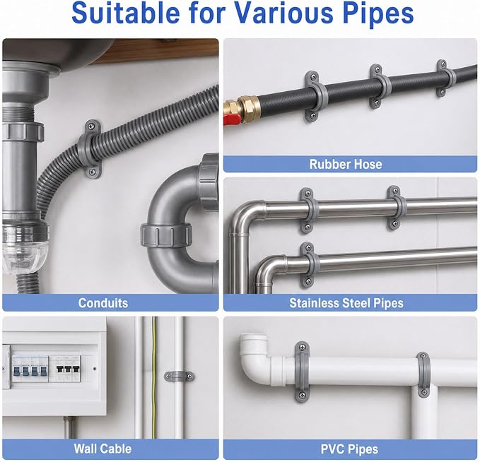 3/4 Inch PVC Pipes Mounting Straps 2 Holes Pipes Strap | Plumbing Pipes Clamps - Image 4