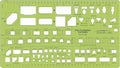 Pacific Arc, Plumbing Fixtures Template, 1/4 & 1/8 Scale. Drawing aid Stencil by PacificArc
