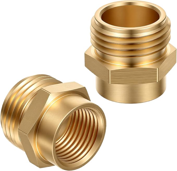 Yolev 2Pcs 1/2 Female to 3/4 Male Hose Adapter, No Leak Brass Garden Hose by Yolev