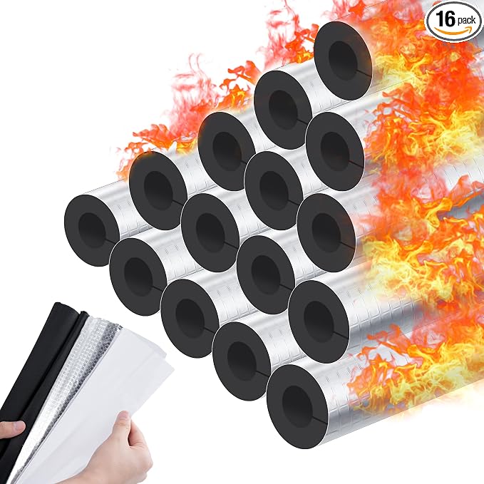 Pipe Insulation Foam Tube, 3/4''Self-Adhesive Pre Slit Foam Pipe Covers by Daomong
