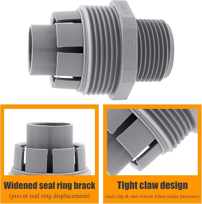 4Pcs 1 Inch NPT Electrical Conduit Connector Fittings | Nonmetallic, Liquid - Image 4