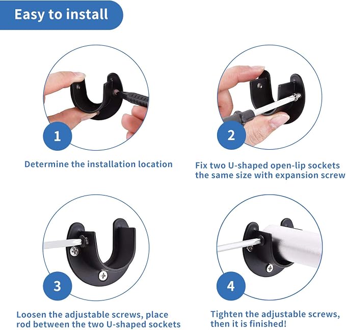 Rise age 1-1/2 Inch Closet Rod Brackets, Closet Rod Holders - Image 7