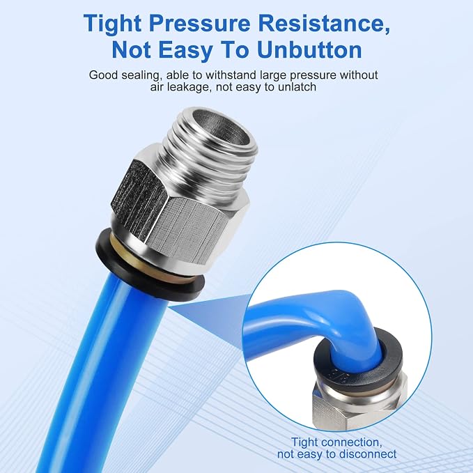 CNAODUN 12 Pcs Push to Connect Fittings 3/8 Inch Tube OD x 1/4 Inch NPT Thread - Image 4