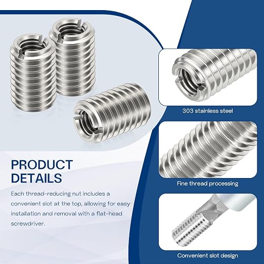 10Pcs Thread Adapter Sleeve Reducing Nut, M8 M to M6 F, 15mm Length | M8 x 1.25 - Image 4