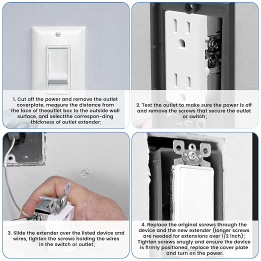 4 Pcs Electric Box Extender 1/4" Single Gang Box Extender - Image 4