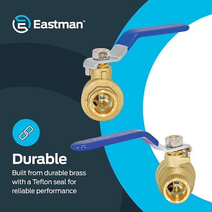 Eastman Heavy Duty Full Port Brass Ball Valve, 1/2 in Sweat x 1/2 in Sweat - Image 4