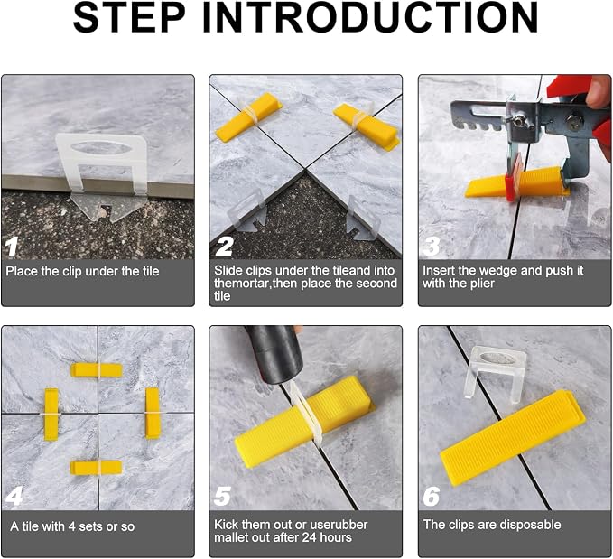 Tile Leveling System Clips 1/8" Tile Leveler Clips 1/8 tile spacer 3.0mm tile - Image 4