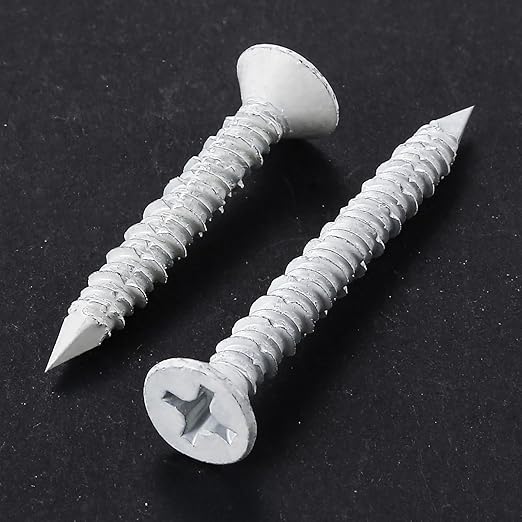 WenSilon 1/4" x5 White Concrete Screw Anchor White Flat Head - Image 3