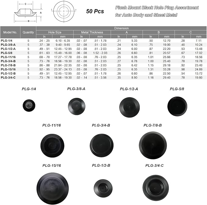50pcs Plastic Plugs for Round Holes - Image 2
