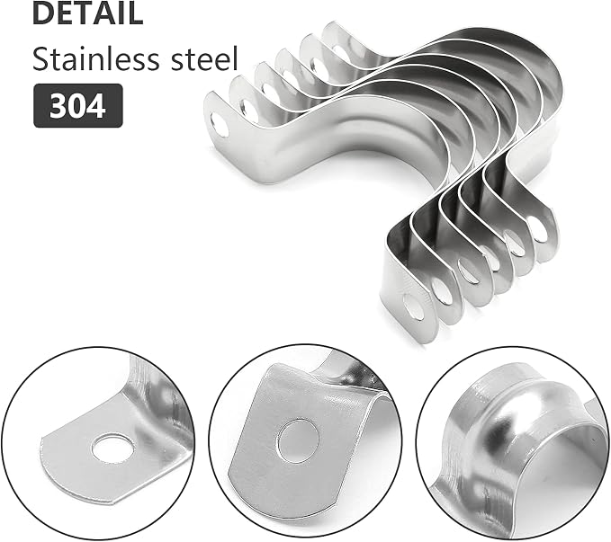 Bonsicoky M40 Rigid Pipe Strap, 1-1/2 Inch, Stainless Steel | 30Pcs, 2 Holes - Image 3