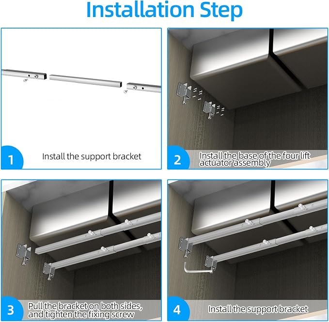 Qualward Undermount Sink Brackets, Adjustable Undermount Sink Support, - Image 6