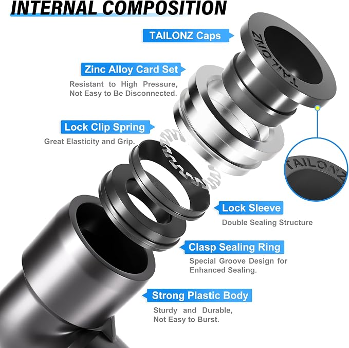 TAILONZ 5/16" x 1/4" NPT Push to Connect Elbow Fitting 2pcs | Copper&Plastic - Image 3
