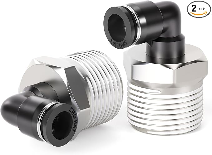 TAILONZ PNEUMATIC Male Elbow 6mm Tube OD x 1/2 Inch NPT Thread 90 Push to by TAILONZPNEUMATIC