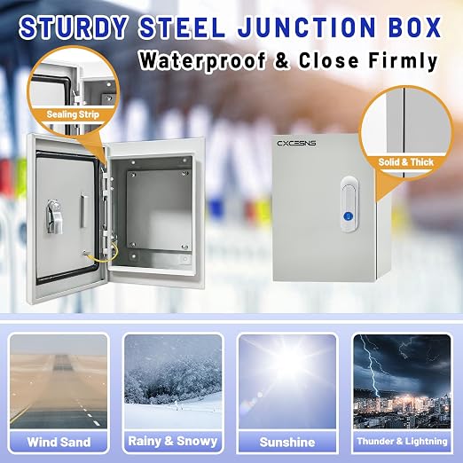 Electrical Junction Box 10x8x6, NEMA 4X IP66 Steel Enclosure Box | 1.5mm steel - Image 4