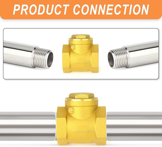 GASHER 1PCS Brass Swing Check Valve 3/4" Female Thread, Backflow Prevention - Image 6