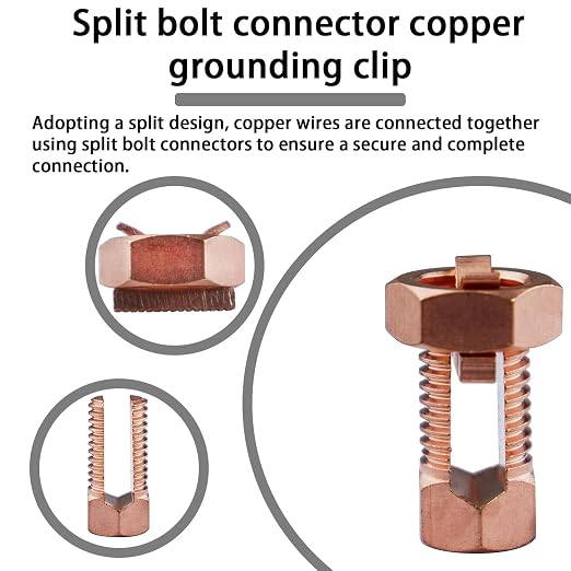 2Pack Split Bolt Wire Connector High Strength Copper Wire Grounding Clamps - Image 3