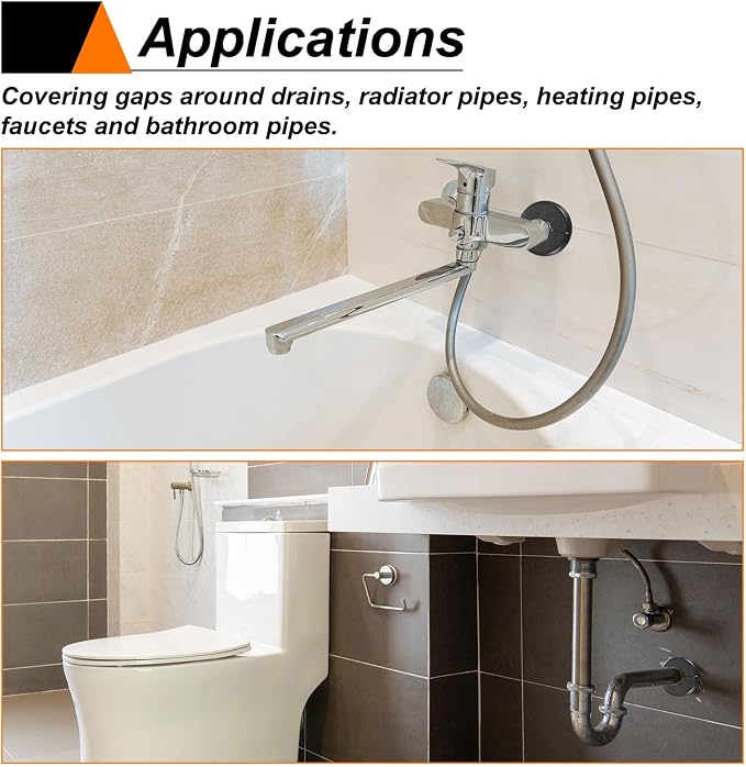 HARFINGTON 2pcs Wall Split Flange 26.5mm/1" Self-Adhesive Plumbing Cover Plates - Image 8