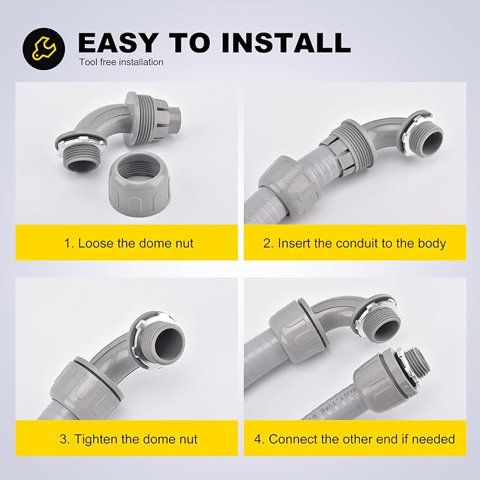 30 PCS 3/4" Liquid Tight Connector NPT Non-Metallic - Image 5