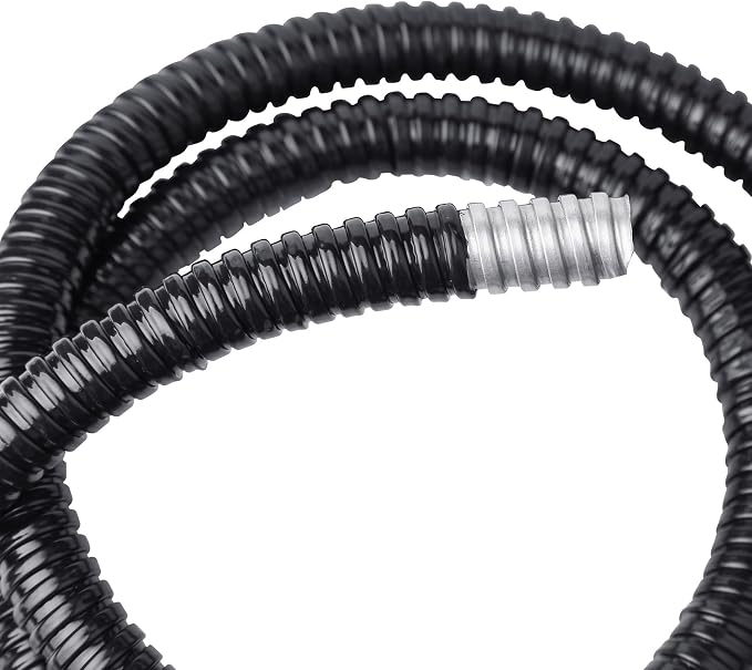 3/4 inch x 25ft Flexible Electrical Conduit, PVC Coated Liquid-Tight Galvanized - Image 3