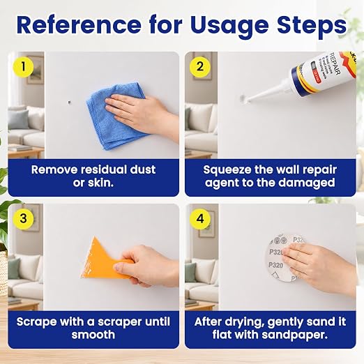 Drywall Repair Kit 3 Tubes, Spackle Wall Repair Paste Kit | 3×100g Putty - Image 6