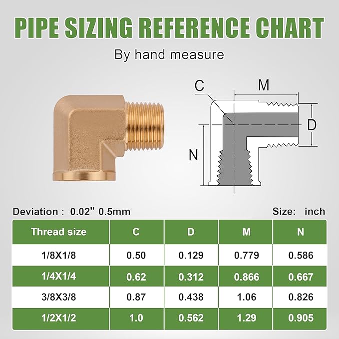 5Pcs Brass Pipe Fittings 90 Degree Street Elbow, 3/8" x 3/8" | 3/8 Inch NPT - Image 5