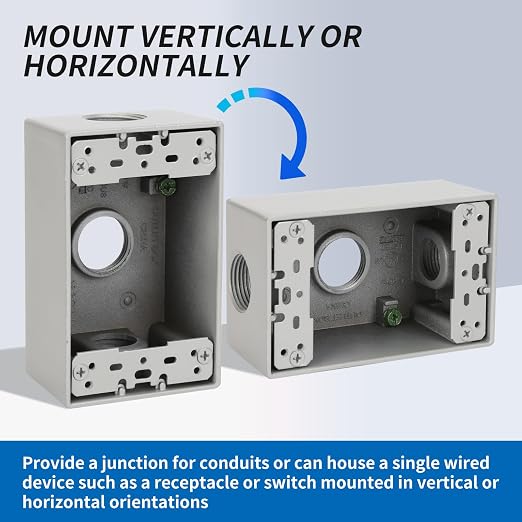 Weatherproof Outlet Box with Three 3/4-in Threaded Outlets, 9 Pack | Features - Image 6