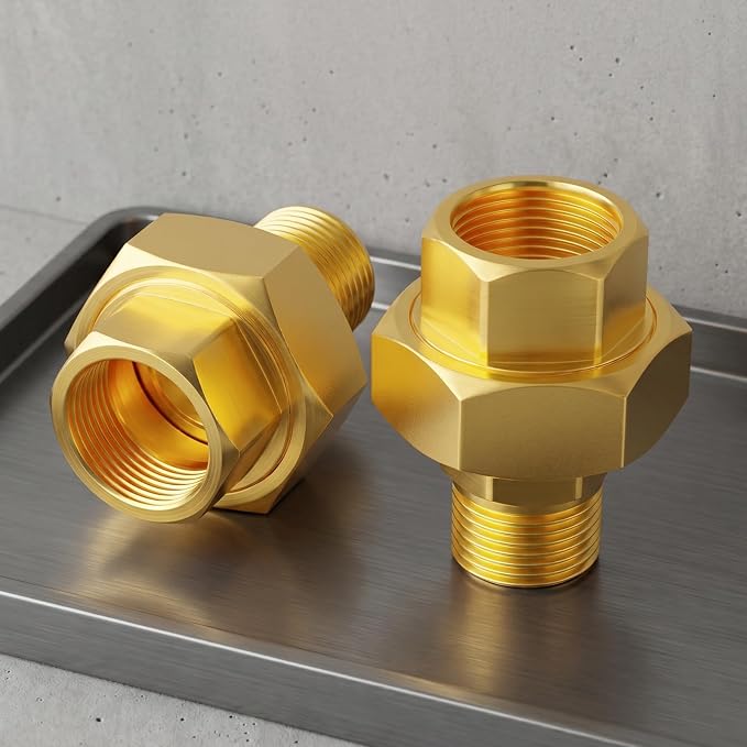 GASHER 5PCS 1/4" NPT Brass Union Pipe Fitting | 1/4 Inch Female x 1/4 Inch Male - Image 9