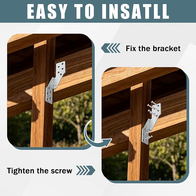 60 Pcs Right Size Galvanized Steel Hurricane Straps Tie Brackets| | Wind & - Image 4