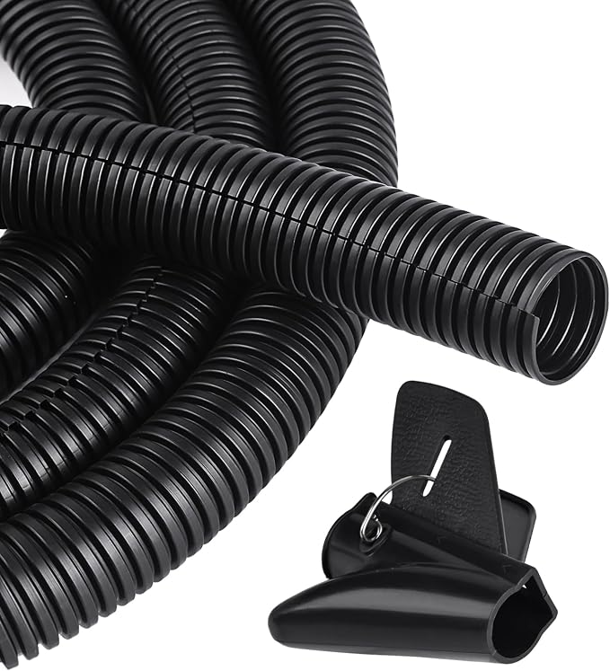 25FT - 1/2 Inch Split Wire Loom - Black | Easy to Install by CrocSee