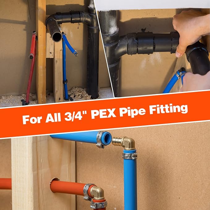 100 Pack 3/4" PEX Cinch Clamps, Stainless Steel Single Ear Hose Clamps - Image 5