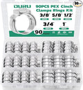 OURU 90PCS Pex Cinch Clamp Rings Assortment Kit, 304 Stainless Steel, Single by OURU