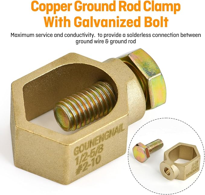 GOUNENGNAIL Copper Ground Rod Clamp - Image 2