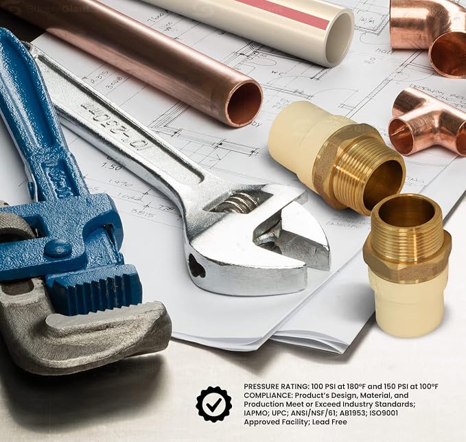 Midline Valve CSDQN200-OM-5 Male x CPVC Adapter Transition Pipe Fitting; - Image 7
