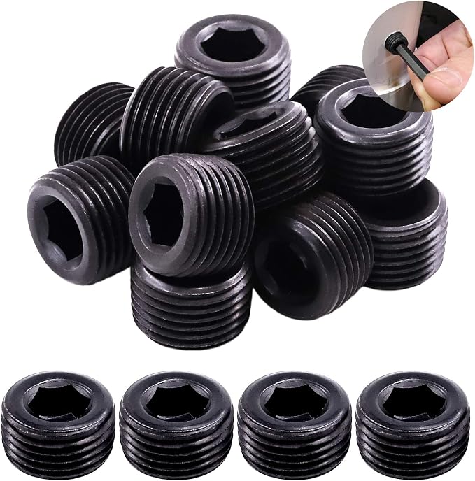 20pc 3/8" NPT Carbon Steel Pipe Plug Set by Mardatt