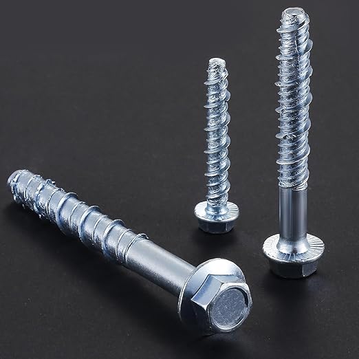 Wensilon 1/4" x 3" Zinc Plated Large Diameter Concrete Screw Actual Thickness - Image 4