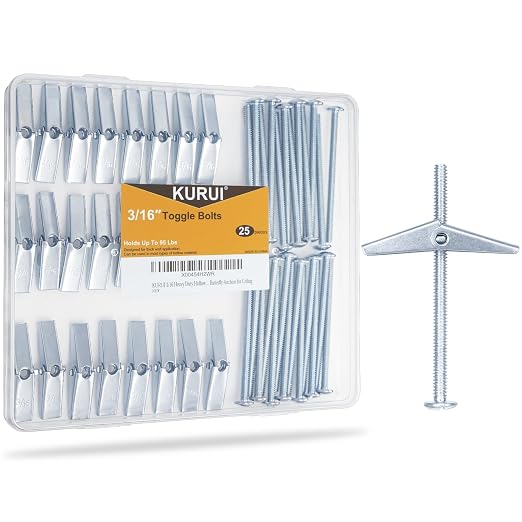 3/16 Heavy Duty Drywall Anchors, Dry Wall Anchors and Screws Kit, Butterfly by KURUI
