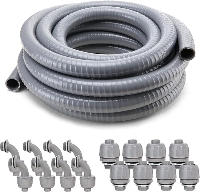 DWALE Liquid-Tight Conduit and Connector Kit, Electrical Conduit, 1/2inch 100ft by DWALE