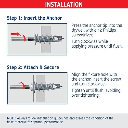 #8 Zinc Plaster Bite Self-Drilling Drywall Anchors w/Screws – Heavy Duty Zinc - Image 4