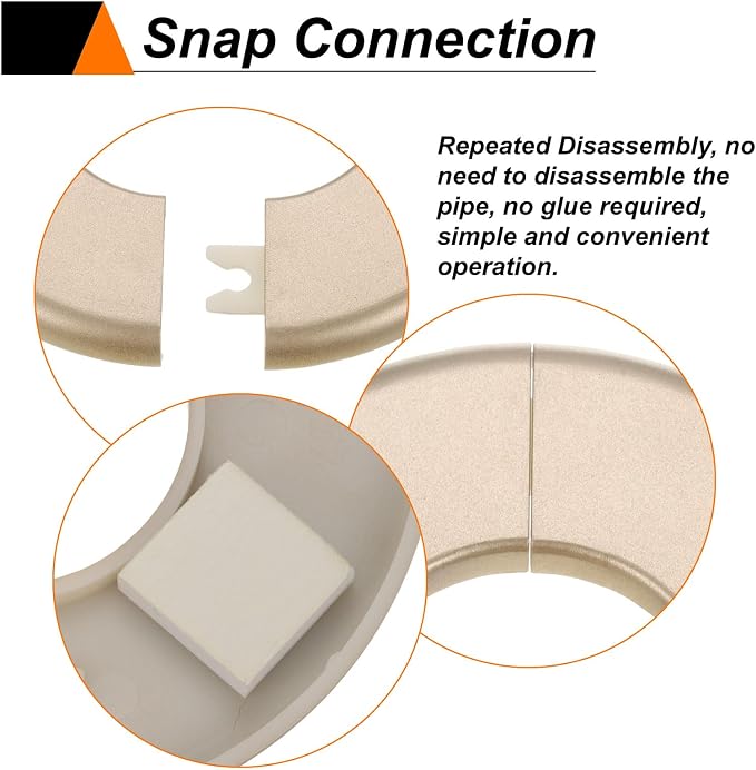 HARFINGTON 2pcs Wall Split Flange 11mm/0.4" Self-Adhesive Plumbing Cover Plates - Image 4