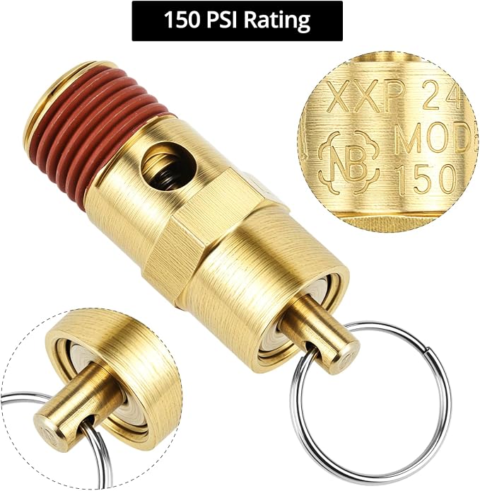 QWORK Brass Pressure Relief Valve - Image 5