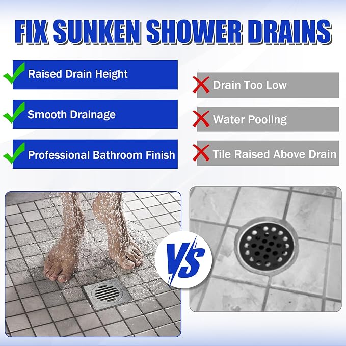 3-3/8" Shower Drain Height Extension Kit, Universal Shower Drain Extender | - Image 3