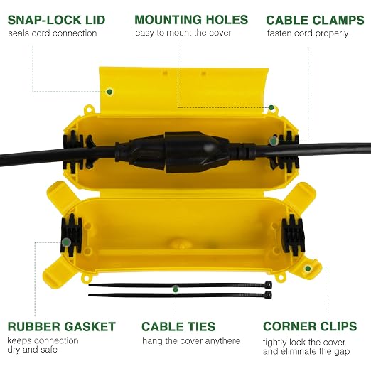 3 Pack Outdoor Extension Cord Waterproof Cover, - Image 2