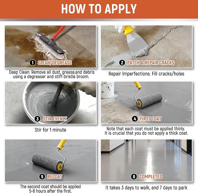 YOA Professional Epoxy Floor Coating, Acrylic Concrete Paint, Suitable - Image 2