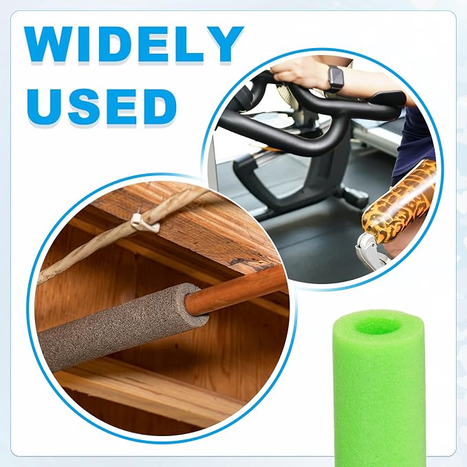 PATIKIL Pipe Insulation Foam Tube Foam Pipe Tubing Covers Green 2Pcs | 1-9/16" - Image 5